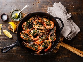 Spanish-style garlic prawns by chef Dan Hayes of The London Chef.