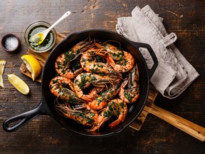 Spanish-style garlic prawns by Chef Dan Hayes of The London Chef.