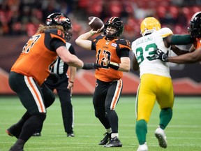 Canadian quarterback Nathan Rourke of the B.C. Lions.