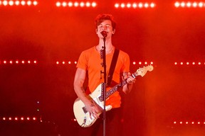 Canadian singer Shawn Mendes performs onstage in Los Angeles on June 4.