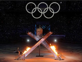 The Olympic cauldron, shown in its glory in this 2010 photo from the Winter Olympics in Vancouver, was vandalized on Oct. 4, 2022, said police.