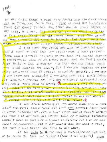 Robert 'Willie' Pickton evidence : Pickton letter written to a California man who corresponds with serial killers.