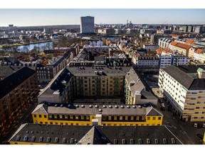 Which is better for the environment? A skyscraper-filled metropolis like Hong Kong, New York, Shanghai and Dubai, or a low-slung city like Paris, Copenhagen, Vienna and Munich? Shown here, the Copenhagen city skyline.