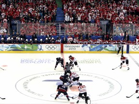 The men's Olympic hockey game for the gold medal between the Canadian team and the American team at GM Place on February 28, 2010. Photo by: André Forget/Agence QMI