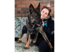 31-year-old Chelsea Cardno, is shown in this undated handout photo. The missing woman was last seen leaving her home in Kelowna, B.C. to walk her German Shepherd "JJ" near the Mission Greenway.