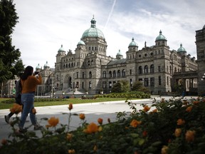 The B.C. legislature in Victoria, B.C. is shown on Wednesday, June 10, 2020.
