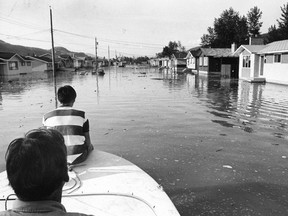 1972 file photo of flooding of the Thompson River in Kamloops B.C.