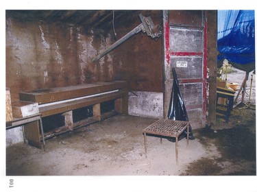 Evidence from the Robert Pickton trial: Interior of Pickton's slaughterhouse.