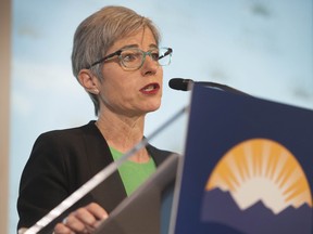 Prime Minister John Horgan said on April 21 that Finance Minister Selina Robinson, pictured, has been instructed to
