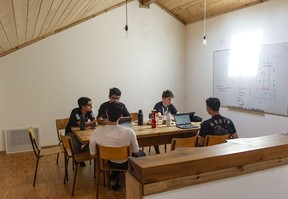 Students from West Point Grey Academy work on projects at the Cedar Coast Field Station on Vargas Island near Tofino, B.C. The station offers researchers, students and others the opportunity to live off-grid.