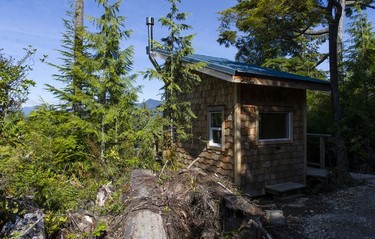 A single cabin at the Cedar Coast Field Station on Vargas Island near Tofino, B.C. The station offers researchers, students and others the opportunity to live off-grid.
