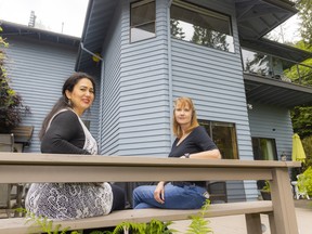 NORTH VANCOUVER, BC. From left: Soudabeh Zarrinkafsh and Jackie Ashley. Jackie Ashley and her husband own a house that's part of a strata which prohibits rentals. (Photo credit: Francis Georgian / Postmedia) [PNG Merlin Archive]