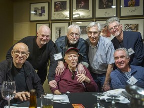 Red Robinson (sitting centre) surrounded by (clockwise from left) Doc Harris, Kent Kallberg, Ray Ramsay, Stirling Faux, John Tanner and Neil Soper at River Rock Casino in Richmond on May 31.