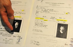 Brandt Louie, the president and CEO of HY Louie Co and chairman of London Drugs, with a set of documents that has been sitting in the Library and Archives for nearly a century, in Vancouver, BC., on June 1, 2022.(NICK PROCAYLO/PNG)