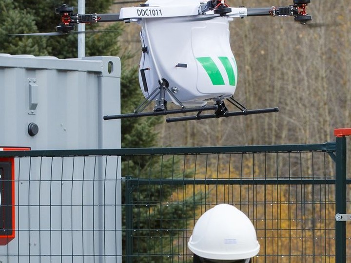  A drone lands at the Stellat’en First Nation in northern B.C.