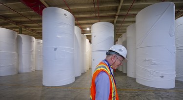 GM Mark Evans during a tour of Kruger Products LP in New Westminster on June 16, 2022. The site is now 100 years old.