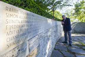 Former politician Dave Heer at the Air India memorial in Stanley Park on June 23, 2022.