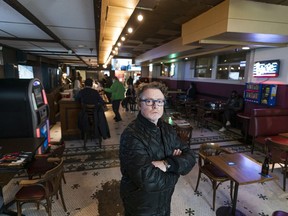 Christopher Wall, owner of the Hotel Empress, poses for a photo inside the Empress Bar in Vancouver, BC, November, 9, 2021. (Richard Lam/PNG)