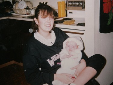 Marnie Frey and her daughter Brittney Frey when the baby was 2 weeks old. Robert Pickton was convicted of killing her.