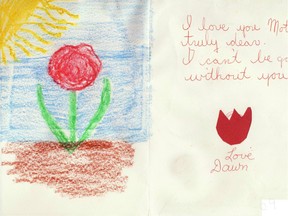 An undated Mother’s Day card given by Dawn Crey to her foster mother.