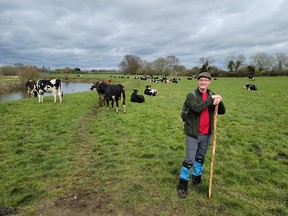 The path passes through remote and rural areas of England, including farmers' fields, where walkers share the path with animals.