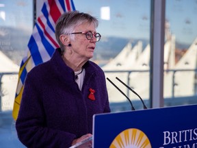 Dr. Penny Ballem, executive lead of B.C.'s COVID-19 Immunization Program, at a COVID19 update on Dec. 31, 2021.