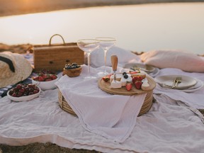 A summer picnic: Memorable for the company and the surroundings.