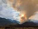 View of the Nohomin Creek wildfire looking west from across the Fraser Canyon at the Nohomin Creek wildfire on July 21, 2022.