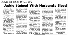 Jack Brooks' story on Jacqueline Kennedy in the Nov. 23, 1963, Vancouver Sun, the day after her husband, American President John F. Kennedy, was assassinated.