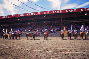 Suspect in custody after Williams Lake Stampede shooting The site of the Williams Lake Stampede grounds. Police released details of a shooting at the Stampede Grounds around 3:30 a.m. Sunday afternoon, in which 2 people were sent to hospital. A suspect has been taken into custody.