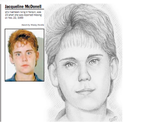 Sketch of Jacqueline McDonell by artist Wesley Neville