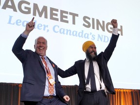 Premier John Horgan with federal NDP Leader Jagmeet Singh in 2019.