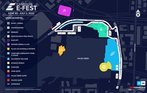 Track plan and venue for the canceled Canadian E-Fest in Vancouver.