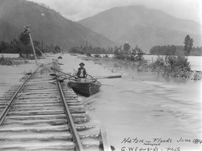 The Fraser River flood in Hatzic, B.C., in June, 1894.