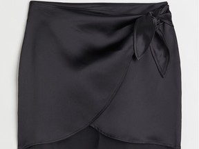 Satin wrapover skirt, $29.99 at H&M, hm.com.