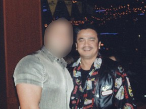 Full-patch Hells Angel Ronaldo Lising (right, in a 2012 handout photo) was shot outside his Burnaby home on July 4, 2022.