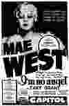 Nov. 2, 1933 ad in the Vancouver Sun for the Mae West movie I’m No Ange, which was released before Hollywood started censoring itself with the Hays Code.