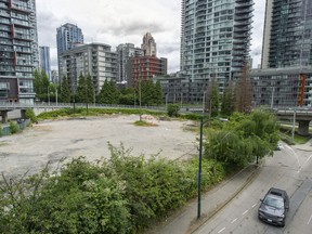 Empty lots north of Pacific Boulevard and east of Granville Street.