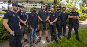 From left: Marcus Lucarino, Brayden Maizur, Michael Williams, Travis Woodliffe, Jace Cambell, Terance Yau, Tony Trinh, Steve Mulnar in front of dealership.