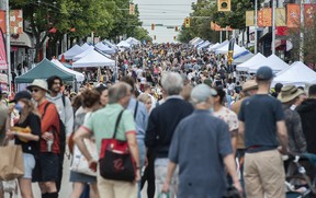 Thousands of people turned out for the Khatsahlano Street Party on West 4th Ave. in Vancouver on Saturday. Spanning 10 blocks along West 4th Ave., the event is Vancouver's largest free music and arts festival and incorporates area businesses.
