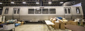 Able Auctions just auctioned off a 48ft replica subway car made for TV show Night Agent. It is made of wood, one side looks real, the other makes it look like a set.