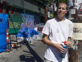 Ryan Maddeux, an outreach worker with VANDU,was critical Tuesday of a Vancouver Fire Rescue order to remove the East Hastings Street tent city.