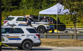 Two people were killed and one sustained life-threatening injuries in a shooting at South Surrey Sports Park on 20th Avenue on Saturday.
