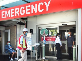 The emergency entrance at Lions Gate Hospital in North Vancouver.