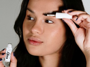A model applies product from Vancouver-based Tintery Brows.