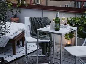 Fejan outdoor table by Ikea offers a compact option.