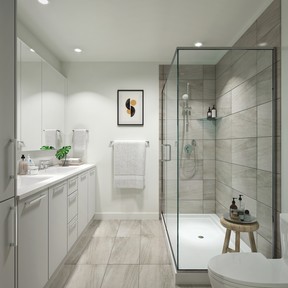 Frameless showers in the elegant private bathrooms.