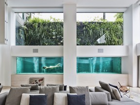 São Paulo apartment featuring a living room swimming pool designed by architect Fernanda Marques.