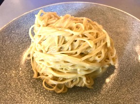 Tajarin pasta dish at the Elephant restaurant in Vancouver.