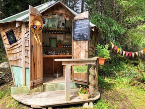 Many roadside stands on Mayne Island still use the honour system.